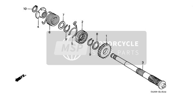 Honda ST50 1994 Kickstarterwelle für ein 1994 Honda ST50